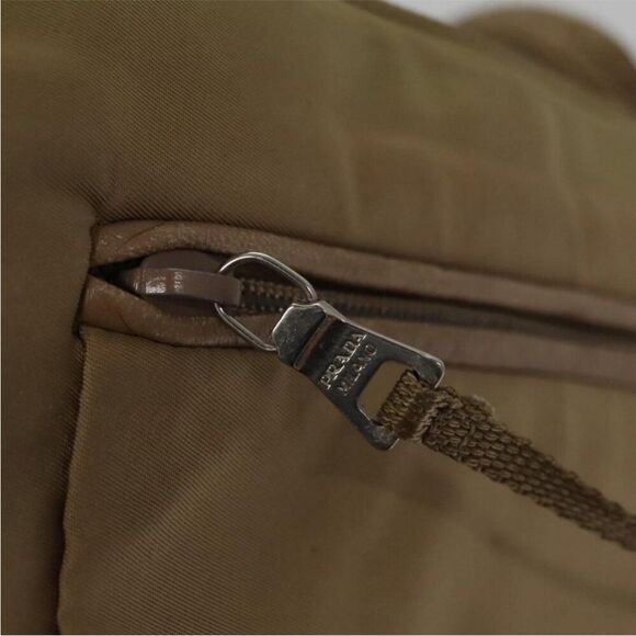 PRADA Tote Bag Nylon Beige Auth ti2720